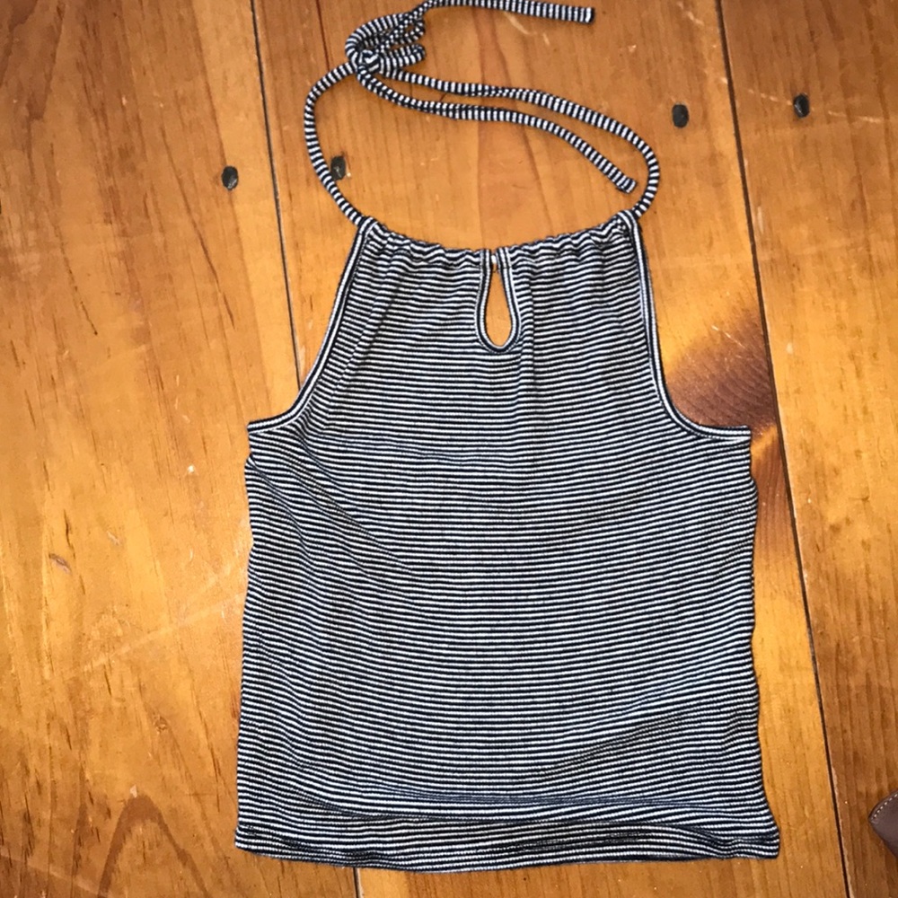Striped halter crop top